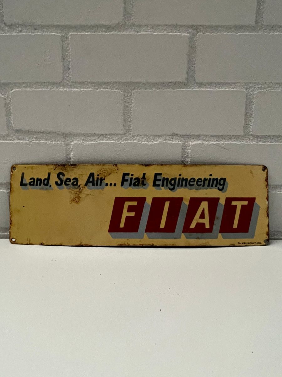 Fiat Engineering Enamel Sign