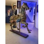 Wooden Carousel Horse on a Stand in Patriotic USA Theme
