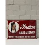 Indian Sales & Service Enamel Sign
