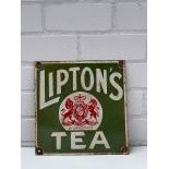 French Liptons Tea Enamel Sign