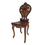 Antique Black Forest Wooden Chair with 3 Tune Music Box