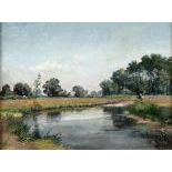 CORREGGIO, Ludwig (1846 Munich – 1920 ibid) „Small Creek in a wide Landscape