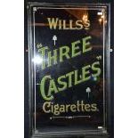 Antique Advertising Mirror Willss Three Castles Cigarettes