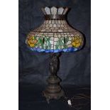 Tiffany Style decorative Lamp with matching Base in Bronze
