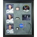 NASA Apollo 11 (1969), collection of the original autographs of the Astronauts Neil Armstrong, Edwin „Buzz“ Aldrin and Michael Collins.