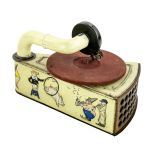 Gundka Toy Gramophone with Circus Theme Lithographs