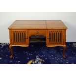 Vintage Writing Desk with Gramophone and Record Storage