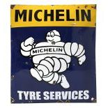 Michelin Tyre Services Enamel Sign