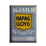 Vintage Agentur Hapag Lloyd Enamel Sign
