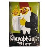 Vintage Schwabhäufer Bier Enamel Sign
