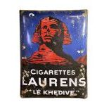 Vintage Cigarettes Laurens Enamel Sign
