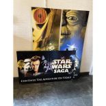 Set of 3 Large 2000 Star Wars Saga Double-Sided Cardboard Cinema Posters