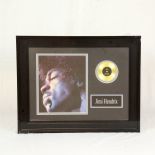Framed Jimi Hendrix memorabilia