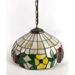 Tiffany Style Hanging Ceiling Lamp with Flower Motif