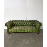 Green Leather Chesterfield Sofa