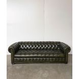 Green Leather Chesterfield Sofa