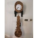 Pendulum Wall Clock with Tin Decorations