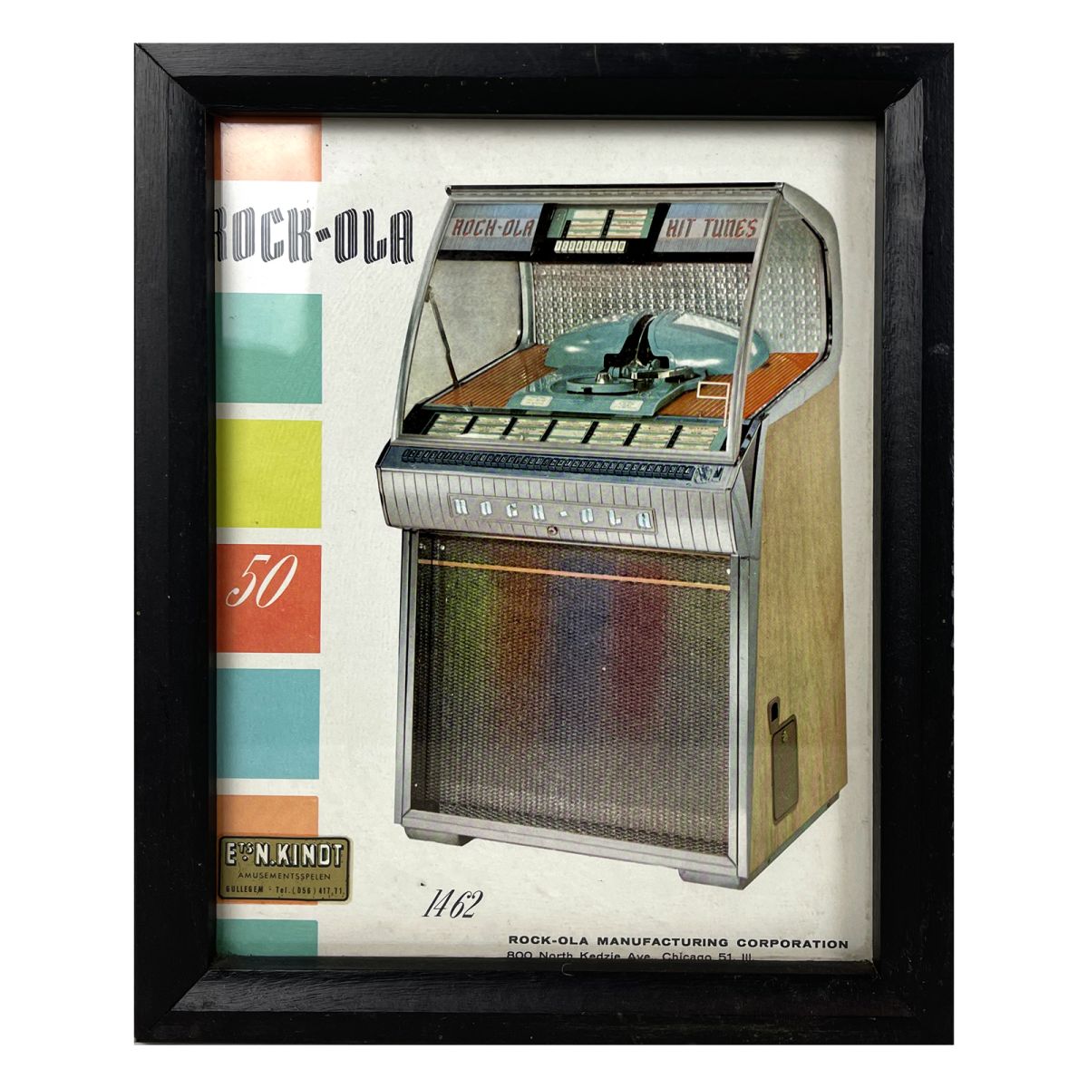 Framed Rock Ola 1462 Jukebox Poster