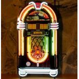 Wurlitzer 1015 Jukebox Neon Sign with Backplate