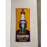 Champion Spark Plug Service Enamel Sign