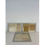 Lot of 3 Frames with Dutch Car Service Invoices Dated 1946 - 1947