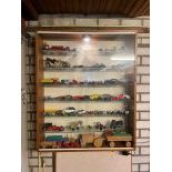 Wall Mounted Display Case with Vehicle Scale Models & Toys