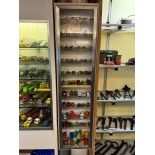 Narrow Wall Mounted Display Case with Vehicle Scale Models