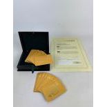 Set of Gold Plated Playing Cards with a Wooden Box & CoA