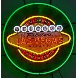 Fabulous Las Vegas Roulette Wheel Neon Sign with Printed Back Plate