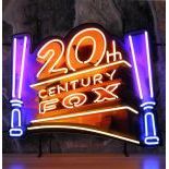 20th Century Fox Logo Neon Sign with Printed Back Plate