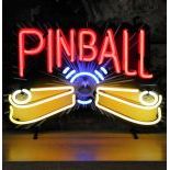 Pinball Neon Sign with Printed Back Plate