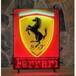 Ferrari Logo Neon Sign with Printed Back Plate