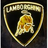 Lamborghini Logo Neon Sign with Printed Back Plate