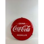 Original Dutch Round Coca-Cola Enamel Sign