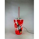 Large Coca-Cola Light-Up Advertisement Cup & Straw