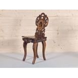 Swiss Carved Walnut Child’s Chair with Musical Movement ca 1900