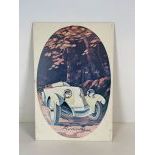 Poster of Robert Falcucci 1924 Renault Illustration Glued on Pressed Cardboard