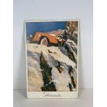 Poster of Robert Falcucci Renault Artwork Glued on Pressed Cardboard