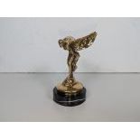 Small Gilded Bronze Rolls-Royce Spirit of Ecstasy Statue