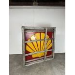 Huge Vintage Plastic Shell Advertising Sign in Wooden Transport Frame