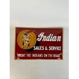 Indian Sales & Service Enamel Sign