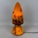 Emile Galle Style Cameo Glass Table Lamp