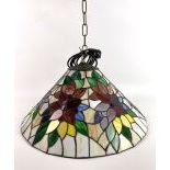 Tiffany Style Hanging Ceiling Lamp with Flower Motif