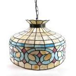 Tiffany Style Hanging Ceiling Lamp with Blue Pattern