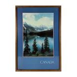 Large Framed 1980s Canada Landscape Poster