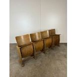 Vintage Wooden Cinema Four-Seater Bench