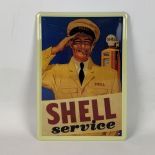 Shell Service Metal Sign