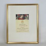 Framed Poster of 1985 Chateau Mouton Rothschild Vine Label featuring Paul Delvaux Artwork