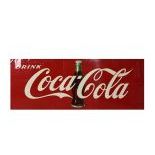 Large Original Made in USA Coca-Cole Metal Advertising Sign