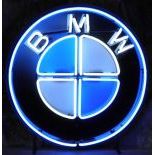 BMW Logo Neon Sign with Printed Back Plate